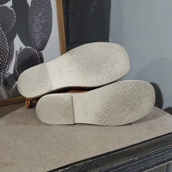 VINCE LEATHER STRAP TAN BUCKLE SANDALS SIZE 8 MORRIS - Picture 10 of 12